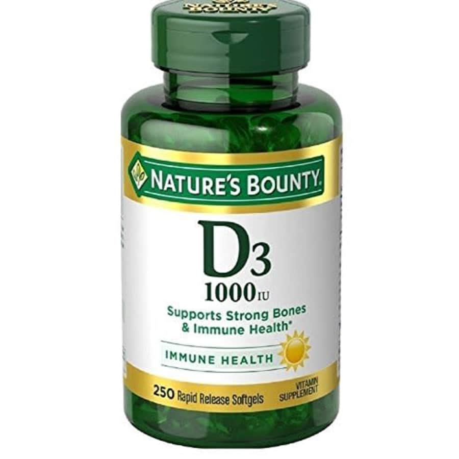 Nature's Bounty Vitamin D3-1000 IU, Rapid Release Softgels 250 ea (Pack of 2) for $17