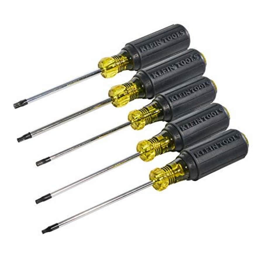 Klein Tools 19555 TORX Cushion Grip Screwdriver Set with T15, T20, T25, T27 and T30 Tip sizes, for $40