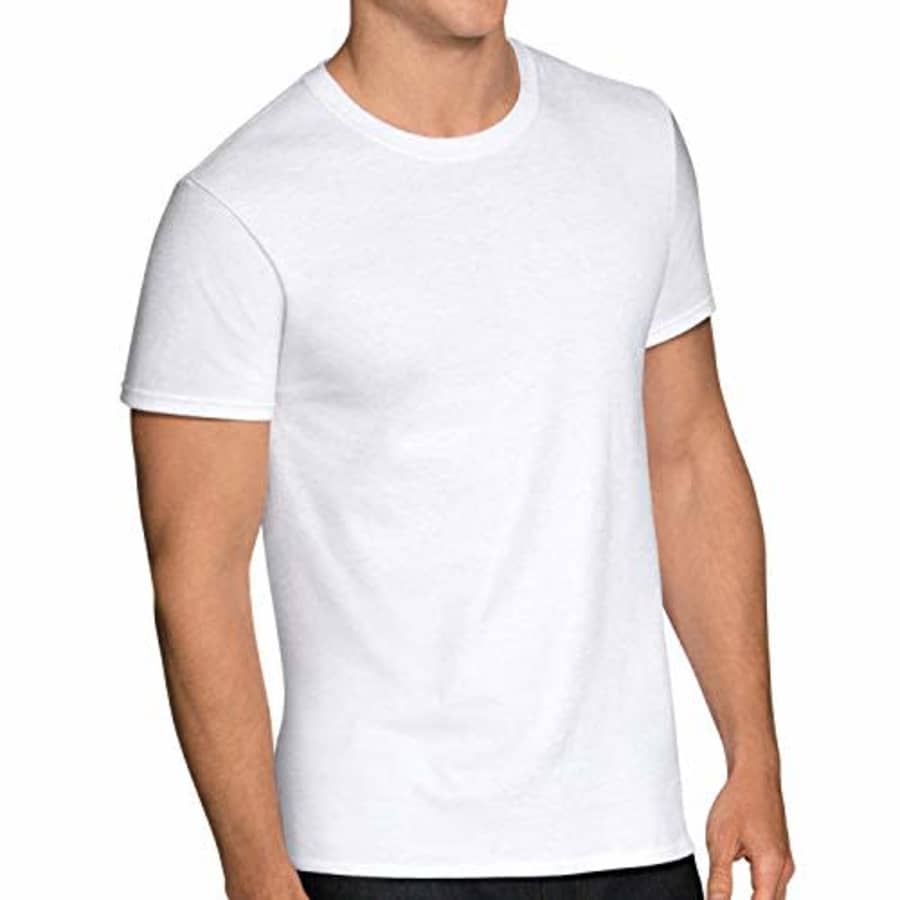 Fruit of the Loom Men's Stay Tucked Crew T-Shirt, Classic Fit - White - 6 Pack, 2X-Large for $18