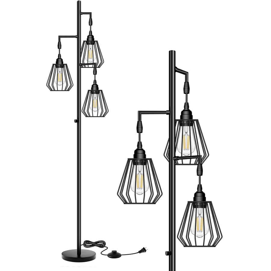 QiMH Dimmable LED Industrial-Style Floor Lamp for $40