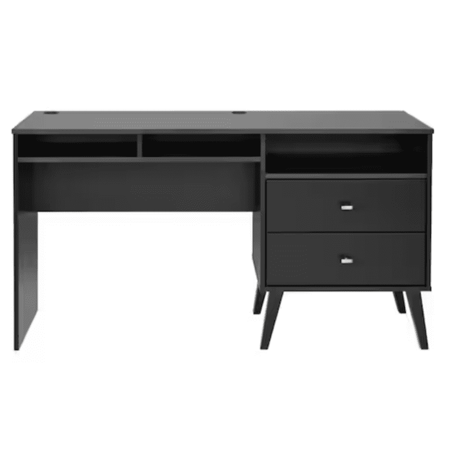 Milo 55" Mid Century Modern Two-Drawer Computer Desk for $119