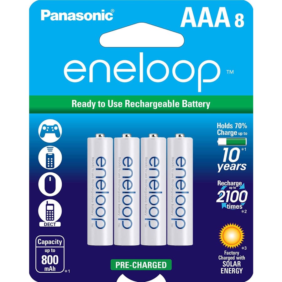 Panasonic eneloop NiMH Rechargeable AAA-Battery 8-Pack for $19 Panasonic eneloop NiMH Rechargeable AAA-Battery 8-Pack for $19