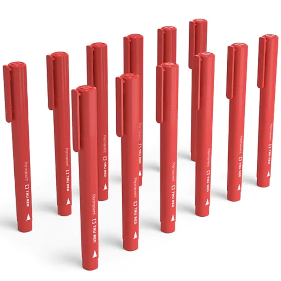 TRU Red Pen Permanent Markers 12-Pack for $5
