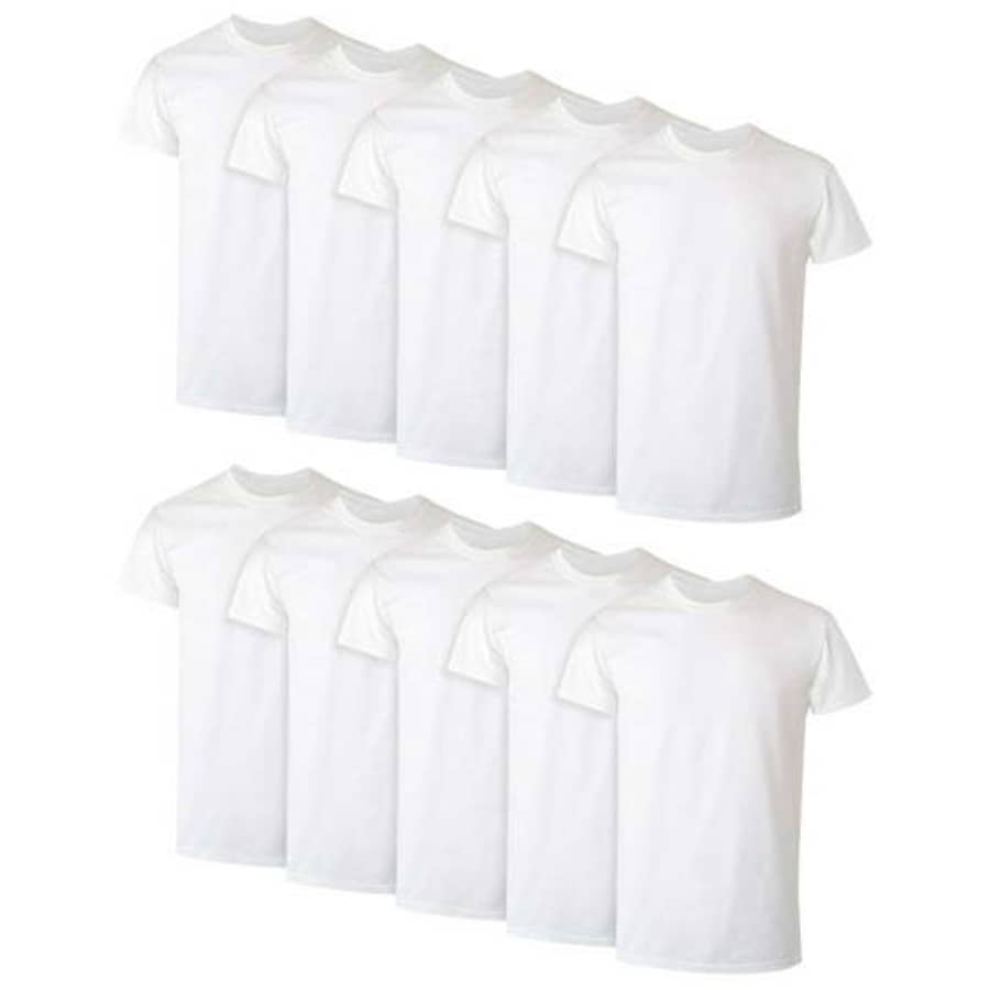 Hanes Men's Super Value Crew T-Shirt 10-Pack: $20