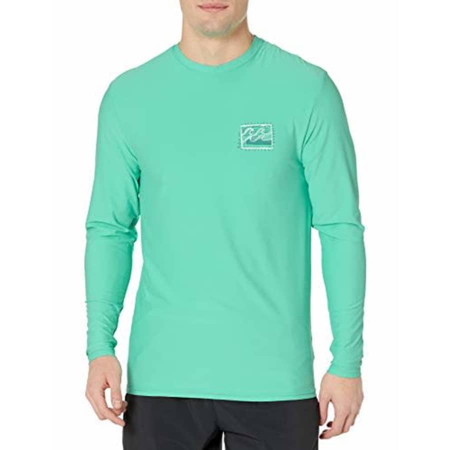Billabong Men's Loose Fit Long Sleeve Rashguard Surf Shirt, Light Aqua Crayon Wave LS, M for $34 Billabong Men's Loose Fit Long Sleeve Rashguard Surf Shirt, Light Aqua Crayon Wave LS, M for $34