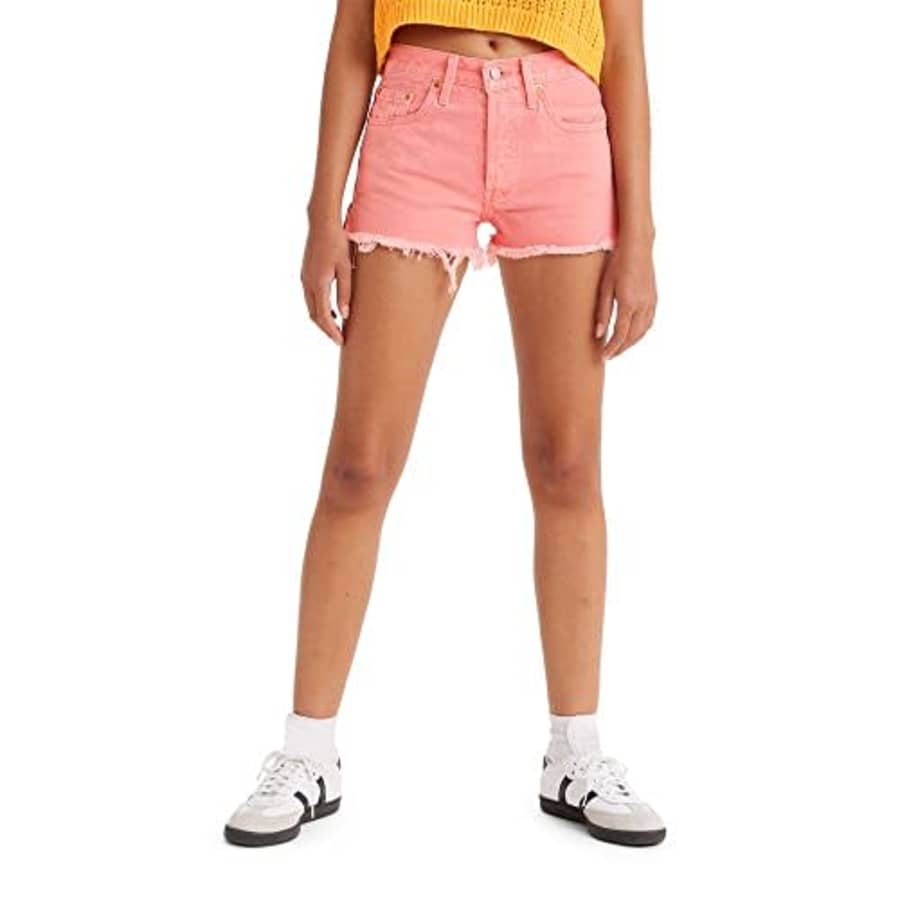 Levi's Women's 501 Original Shorts, (New) Medium Pink Garment Dye, 34 for $36