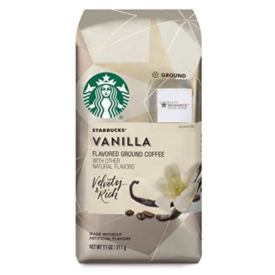 Starbucks Flavored Ground Coffee Vanilla No Artificial Flavors 6 bags (11 oz. each) for $51 Starbucks Flavored Ground Coffee Vanilla No Artificial Flavors 6 bags (11 oz. each) for $51