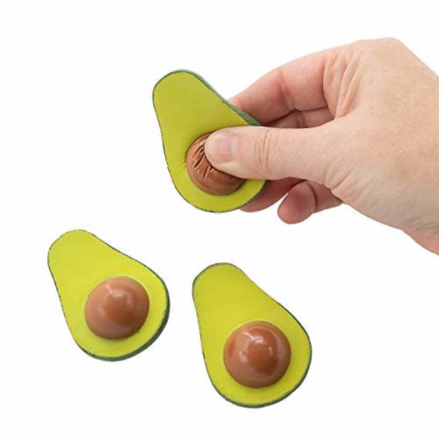 Fun Express 12 Avocado Stress Balls - Avocado Party Favors - Squeeze Toys - Novelty Squishies - for $11