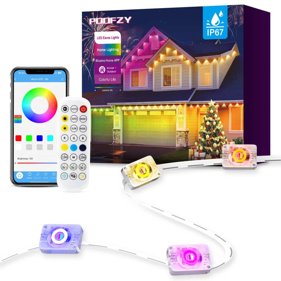Poofzy 200-Foot Permanent Outdoor RGB+IC Smart Lights for $120 Poofzy 200-Foot Permanent Outdoor RGB+IC Smart Lights for $120