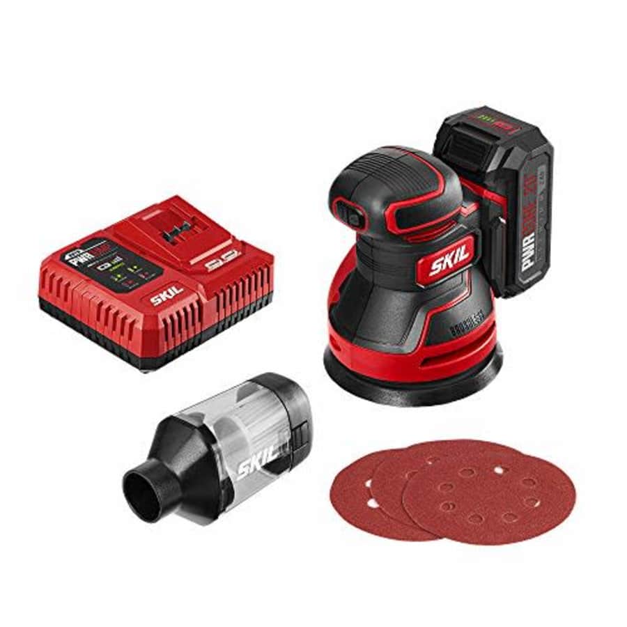 SKIL PWRCore 20 Brushless 20V 5-Inch Random Orbital Sander, Includes 2.0Ah Lithium Battery and for $98