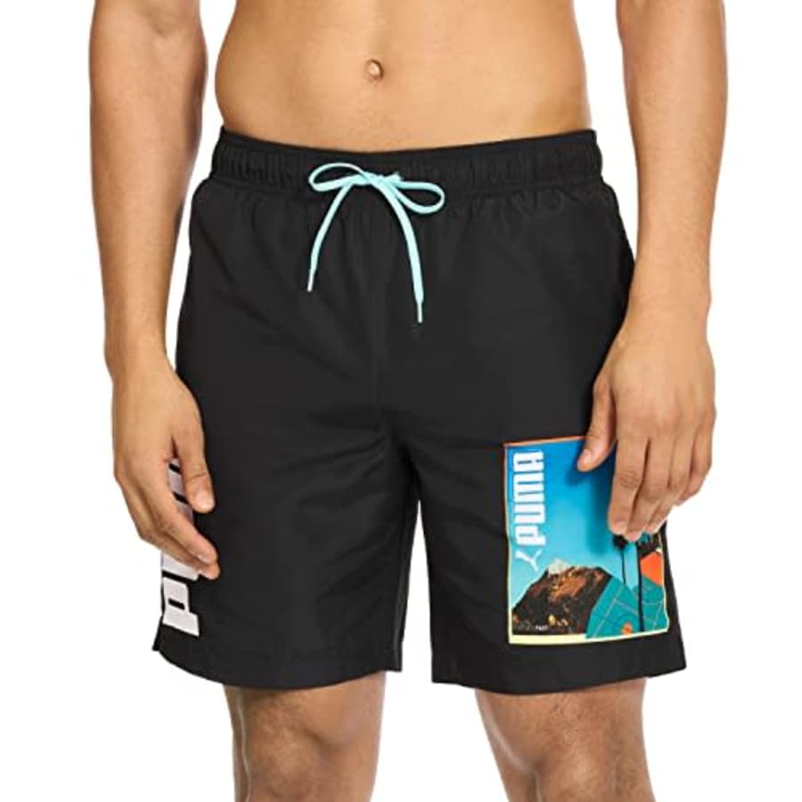 PUMA Men's Photoreal Volley Swim Board Short, Black, Small for $22