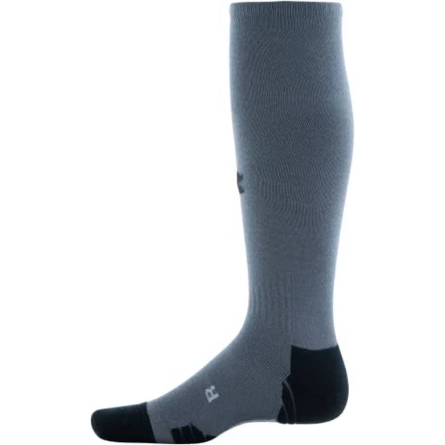 Under Armour Adult Team Over-The-Calf Socks, 1-Pair, Graphite/Black/Black, X-Large for $33