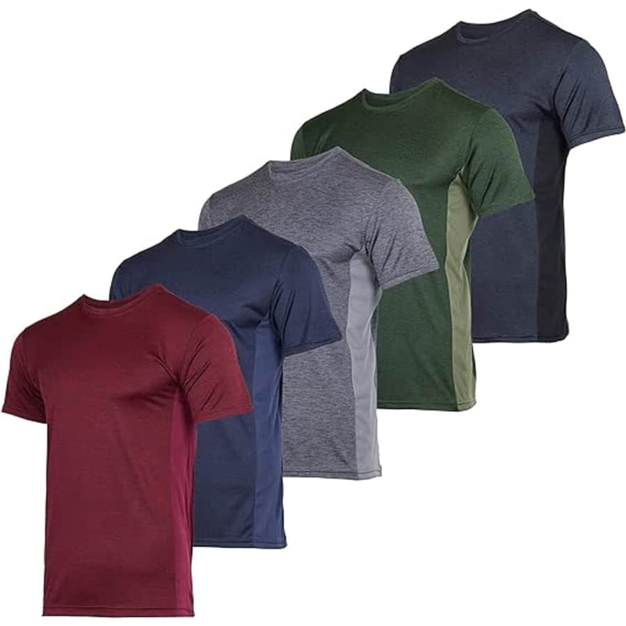 Real Essentials Men's Moisture-Wicking T-Shirt 5-Pack for $30 Real Essentials Men's Moisture-Wicking T-Shirt 5-Pack for $30