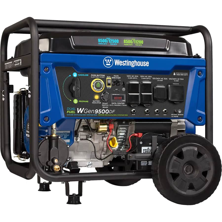 Westinghouse 9,500/12,500-Watt Gas-Powered Portable Generator for $800 Westinghouse 9,500/12,500-Watt Gas-Powered Portable Generator for $800