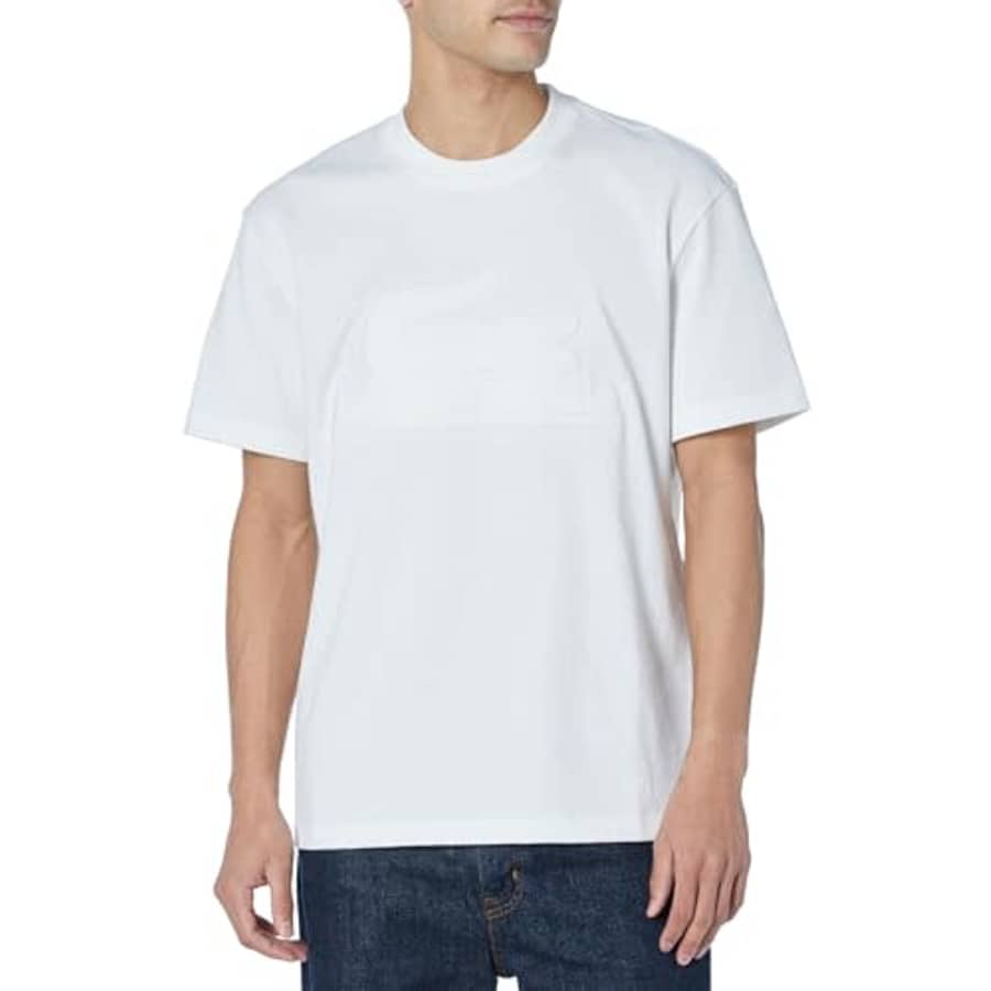 Lacoste Men's Short Sleeve Puffed Croc T-Shirt, Blanc, 3X-Large for $48