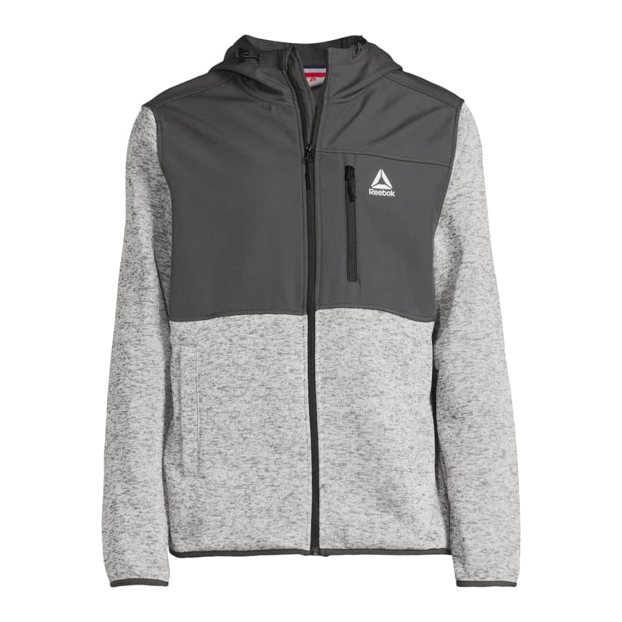 Reebok Men's Hooded Sweater Fleece Jacket for $13 Reebok Men's Hooded Sweater Fleece Jacket for $13