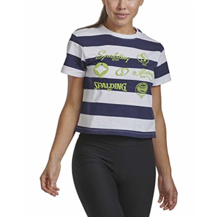 Spalding Women's Activewear Cotton Tee, Peacoat White, XL for $18 Spalding Women's Activewear Cotton Tee, Peacoat White, XL for $18