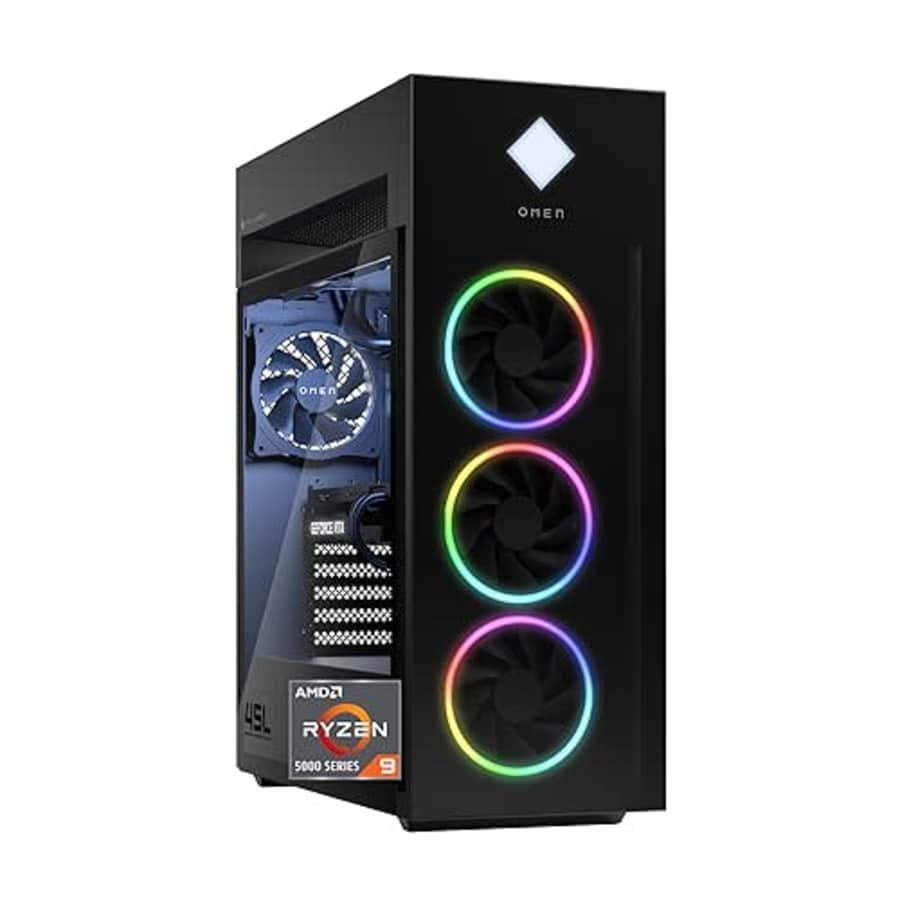 HP OMEN 45L Gaming Desktop, AMD Ryzen 9 5900X, 32 GB RAM, 1 TB Solid State Drive, NVIDIA GeForce for $2,295