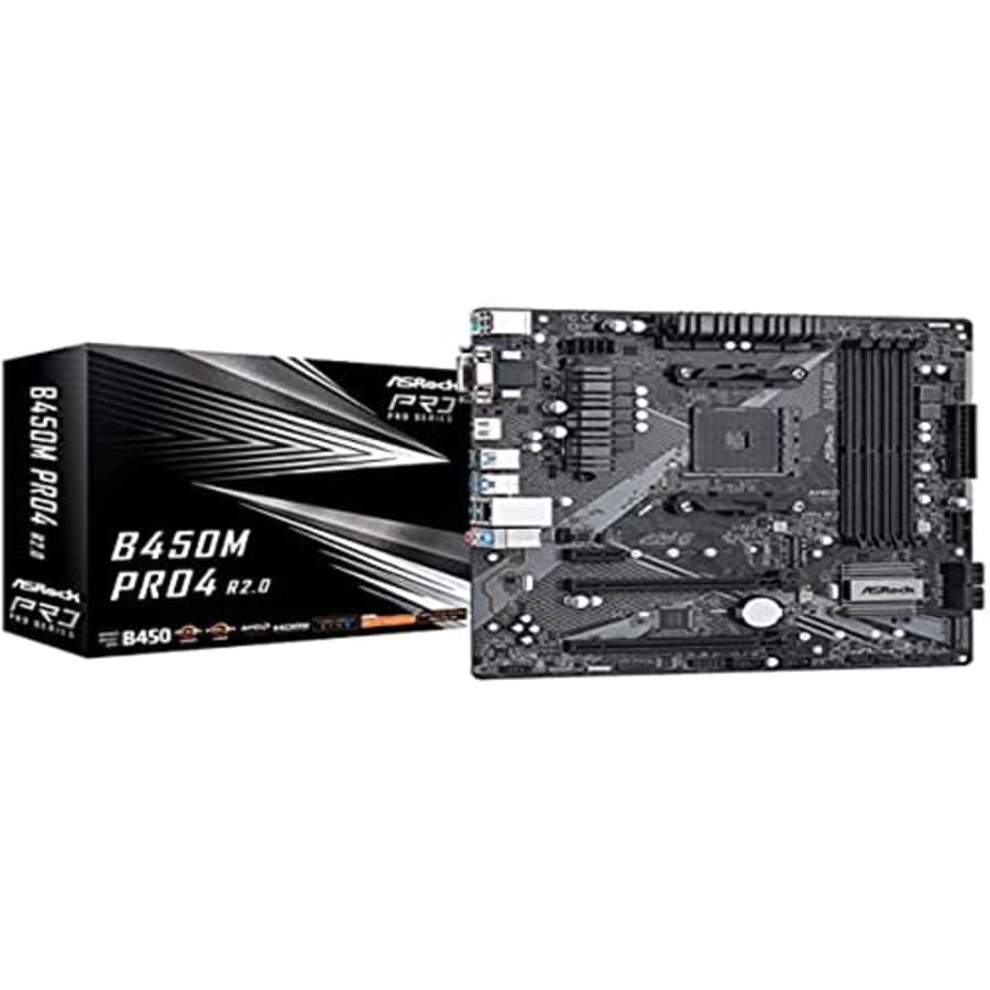 ASROCK B450M PRO4 R2.0 Socket AM4/ AMD B450/ DDR4/ SATA3&USB3.2/ M.2/ Micro ATX Motherboard for $76