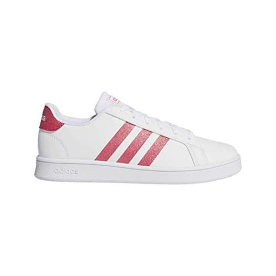 adidas Baby Grand Court-Kids Sneaker, White/Real Pink/White, 7 Toddler for $78