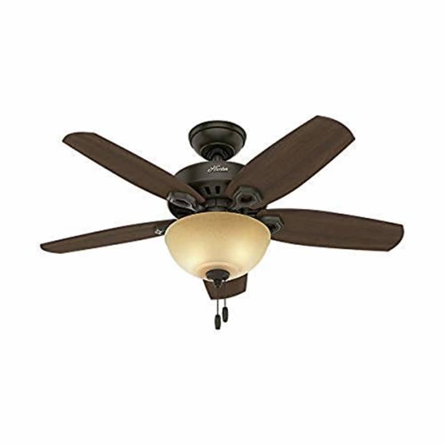 Hunter Fan Hunter Builder Indoor Ceiling Fan with LED Light and Pull Chain Control, 42", Pwt, Nckl, B/S, for $126