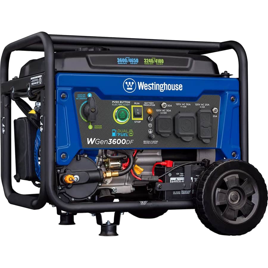 Westinghouse 3600W Dual Fuel Electric Start Portable Generator for $499 Westinghouse 3600W Dual Fuel Electric Start Portable Generator for $499