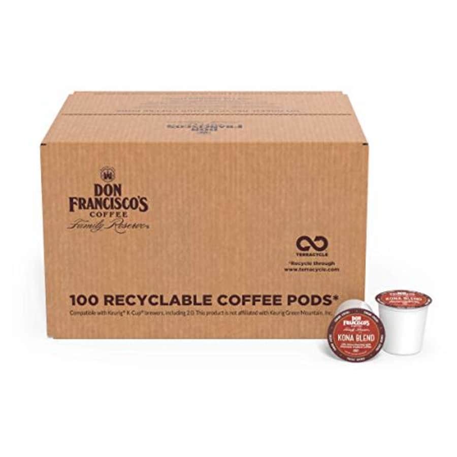 Don Francisco's Kona Blend Medium Roast Coffee Pods - 100 Count - Recyclable Single-Serve Coffee for $37 Don Francisco's Kona Blend Medium Roast Coffee Pods - 100 Count - Recyclable Single-Serve Coffee for $37