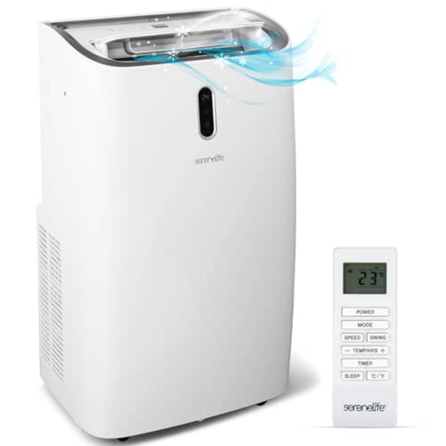 SereneLife SLPAC240W Portable Air Conditioner-12000 BTU Capacity (ASHRAE) Compact Home A/C Cooling for $400 SereneLife SLPAC240W Portable Air Conditioner-12000 BTU Capacity (ASHRAE) Compact Home A/C Cooling for $400