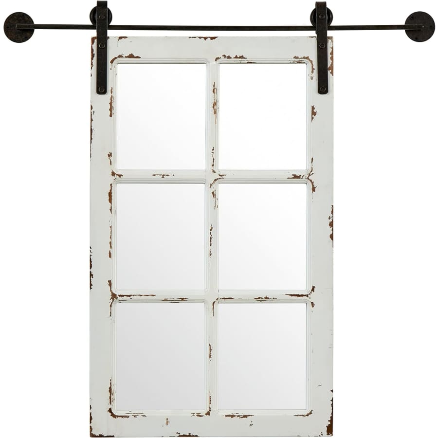 Stone & Beam 33" x 18" Vintage-Look Barn Door Wall Mirror for $47 w/ Prime Stone & Beam 33" x 18" Vintage-Look Barn Door Wall Mirror for $47 w/ Prime