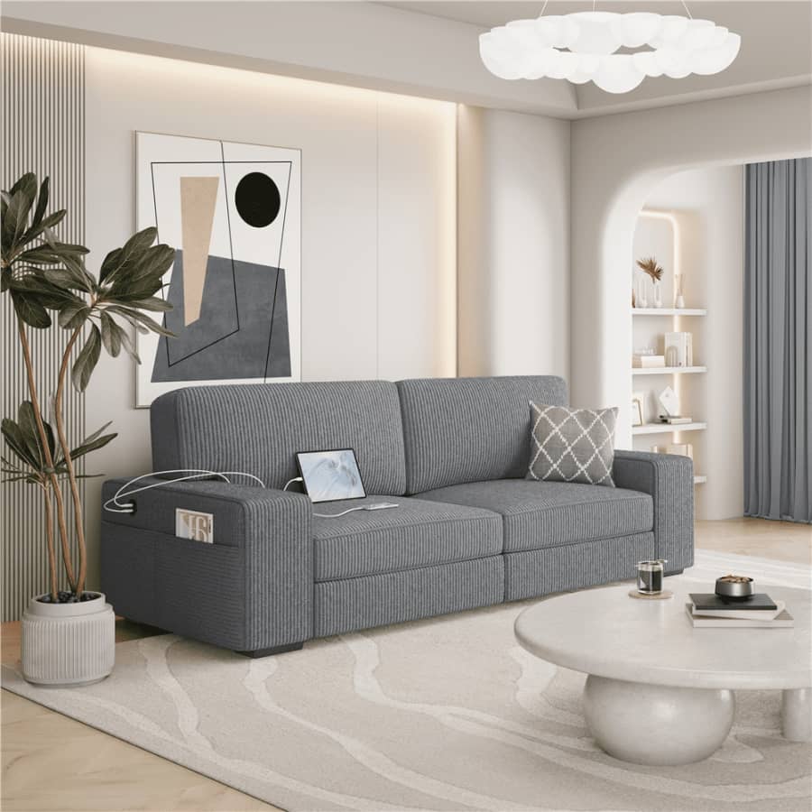 Renwick 2-Seater Corduroy Fabric Sofa for $260