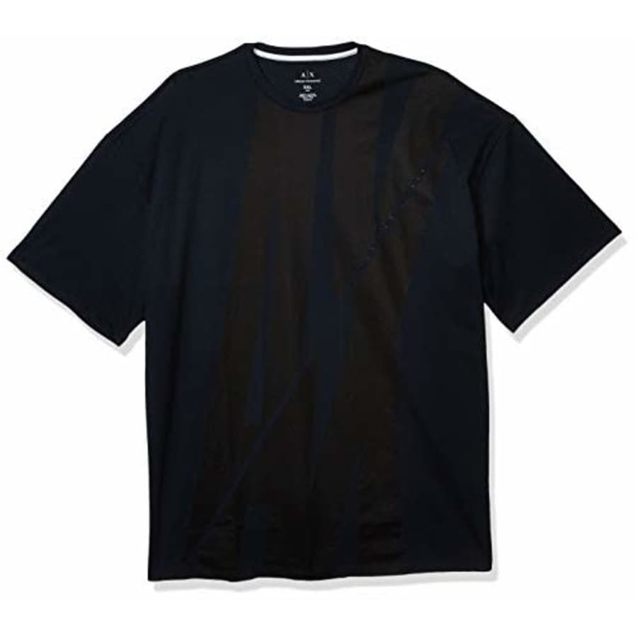 A|X Armani Exchange Men's Loose Fit T-Shirt with Large Slashed AX on Front, Navy, S for $49