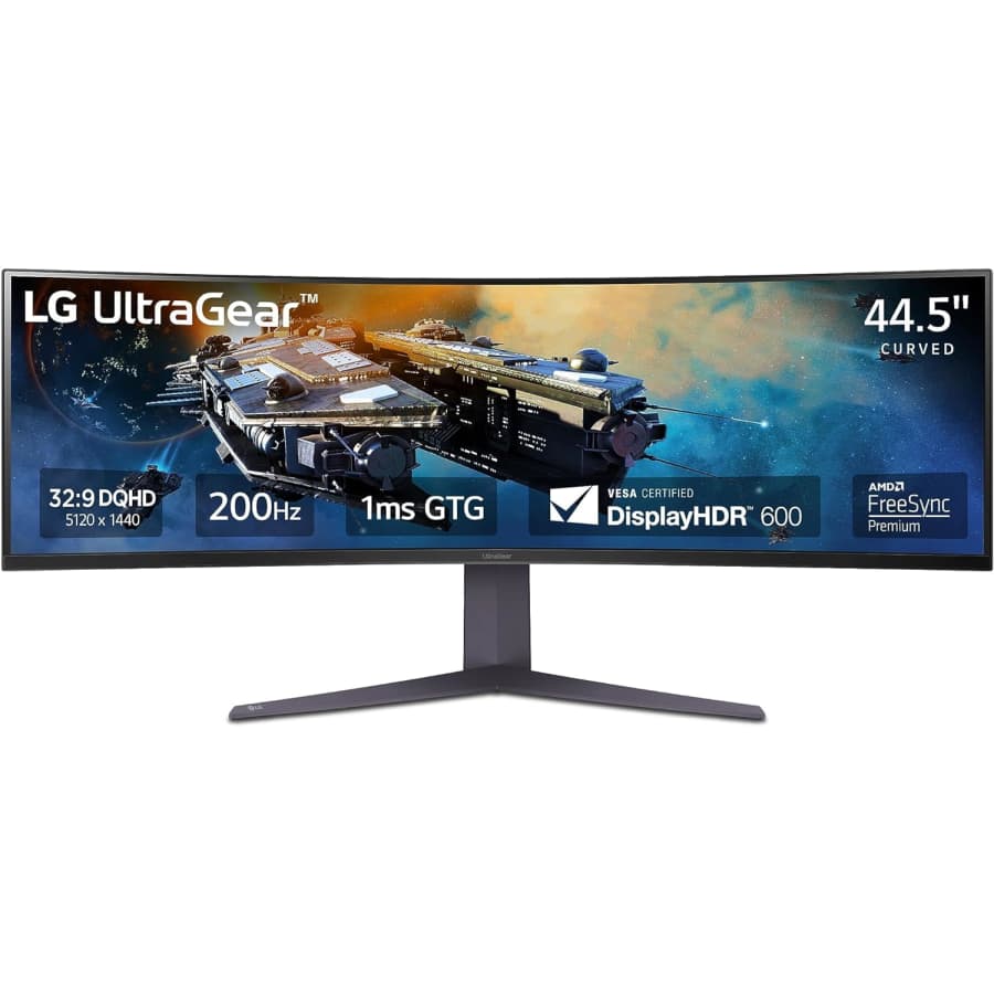 LG UltraGear 45" 5120x1440 200Hz IPS FreeSync LED Curved Gaming Monitor: $550