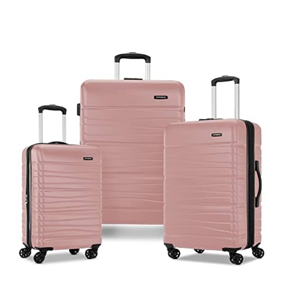 Samsonite Evolve Se Hardside Expandable Luggage with Double Spinner Wheels, Rose Gold, 3PC Set for $400