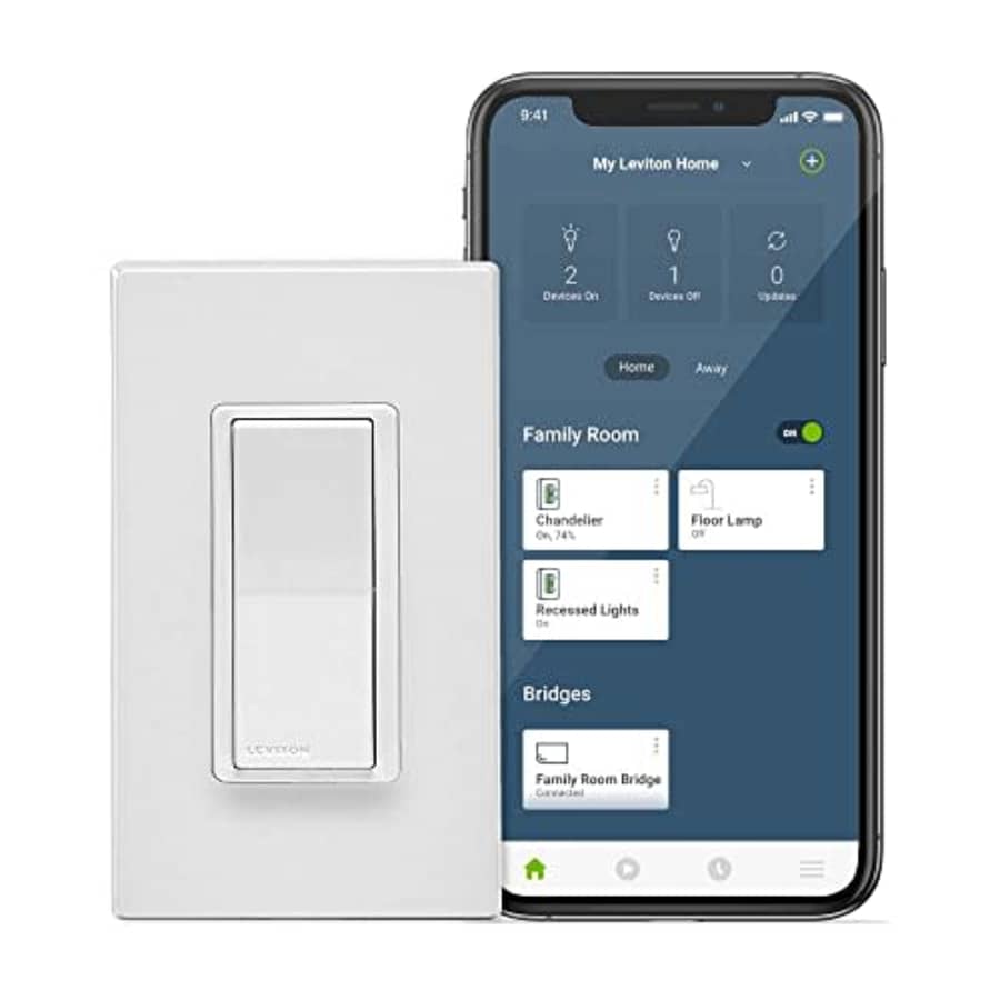 Leviton No-Neutral Decora Smart Switch, Requires MLWSB Wi-Fi Bridge to Work with My Leviton, Alexa, for $45