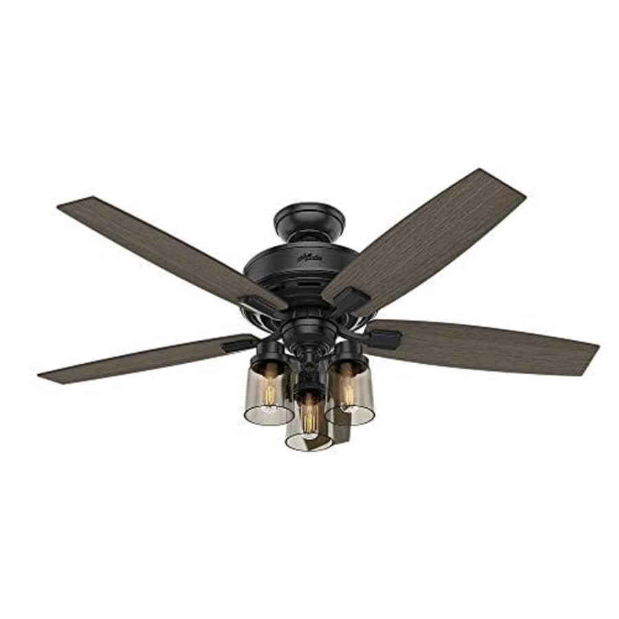 Hunter Bennett Indoor Ceiling Fan with LED Light and Remote Control, 52", Matte Black for $305