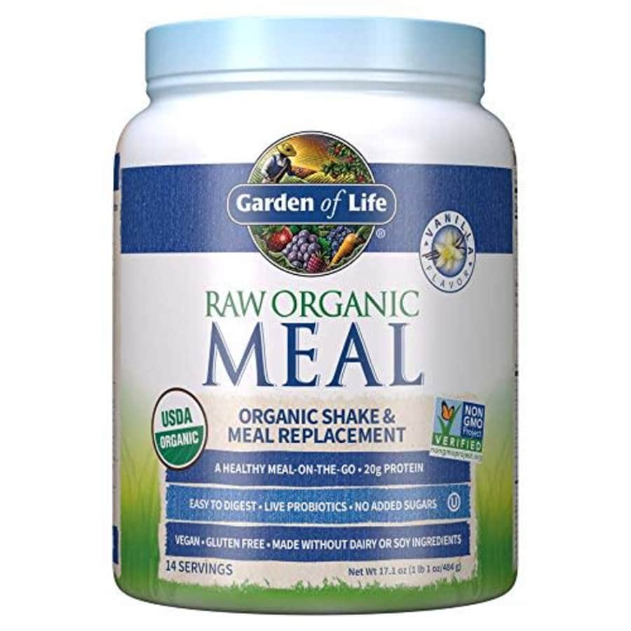 Garden of Life Raw Organic Meal Replacement Powder - Vanilla, 14 Servings, 20g Plant Based Protein for $40