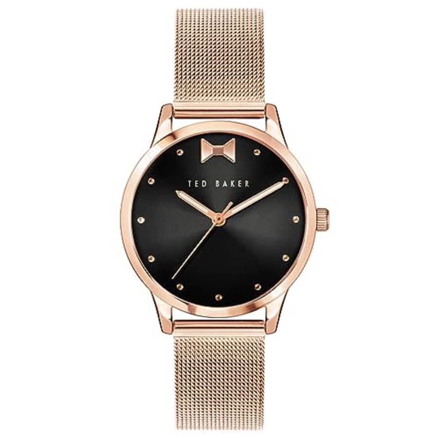 Ted Baker Fitzrovia Bow Women's Stainless Steel Rose-Gold Mesh Band Watch (Model: BKPFZS121) for $103