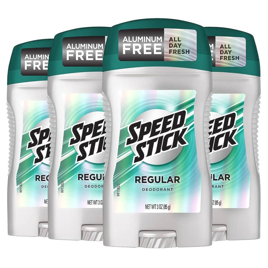 Speed Stick Men's 3-oz. Regular Deodorant 4-Pack for $2.37 w/ Sub & Save Speed Stick Men's 3-oz. Regular Deodorant 4-Pack for $2.37 w/ Sub & Save