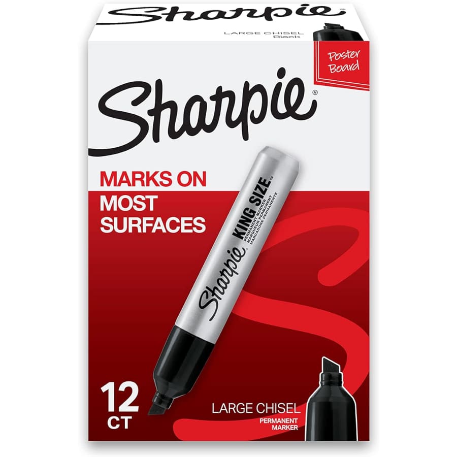 Sharpie King Size Chisel-Tip Permanent Marker 12-Pack for $12 Sharpie King Size Chisel-Tip Permanent Marker 12-Pack for $12