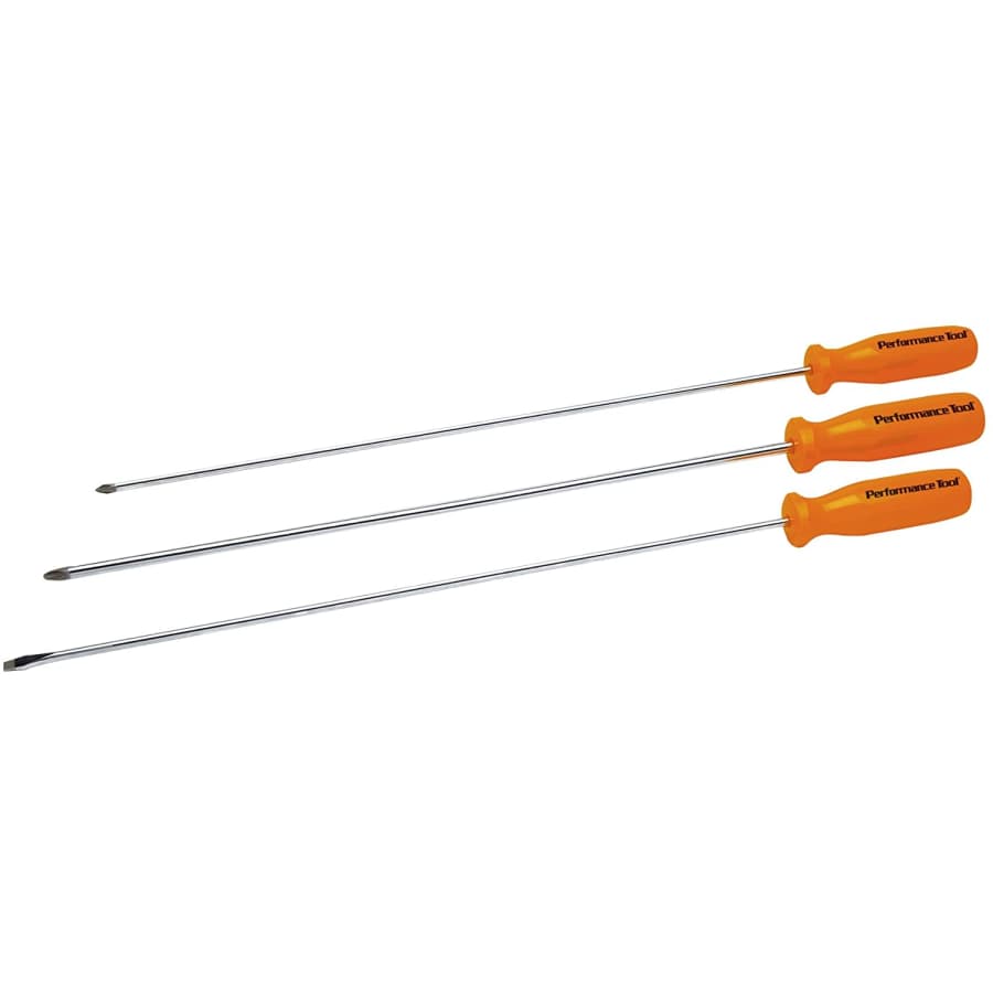 Performance Tools 3-Piece Long Shaft Screwdriver Set for $21 Performance Tools 3-Piece Long Shaft Screwdriver Set for $21