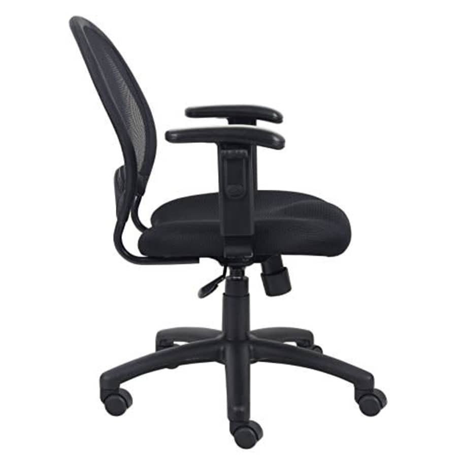 Boss Office Products Mesh Task Chair with Adjustable Arms in Black for $96 Boss Office Products Mesh Task Chair with Adjustable Arms in Black for $96