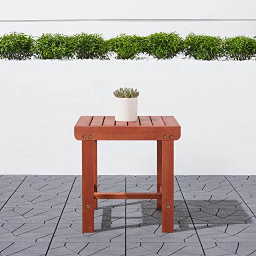 Malibu V1802 Outdoor Patio Wood Side Table, Natural for $69