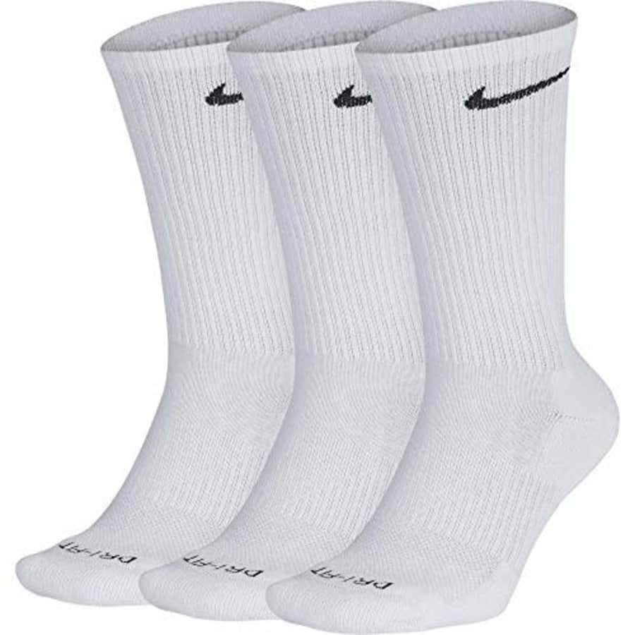 Nike Everyday Plus Cushion Crew 3 Pack Socks White (Medium) SX6888-100 (Medium) for $25 Nike Everyday Plus Cushion Crew 3 Pack Socks White (Medium) SX6888-100 (Medium) for $25