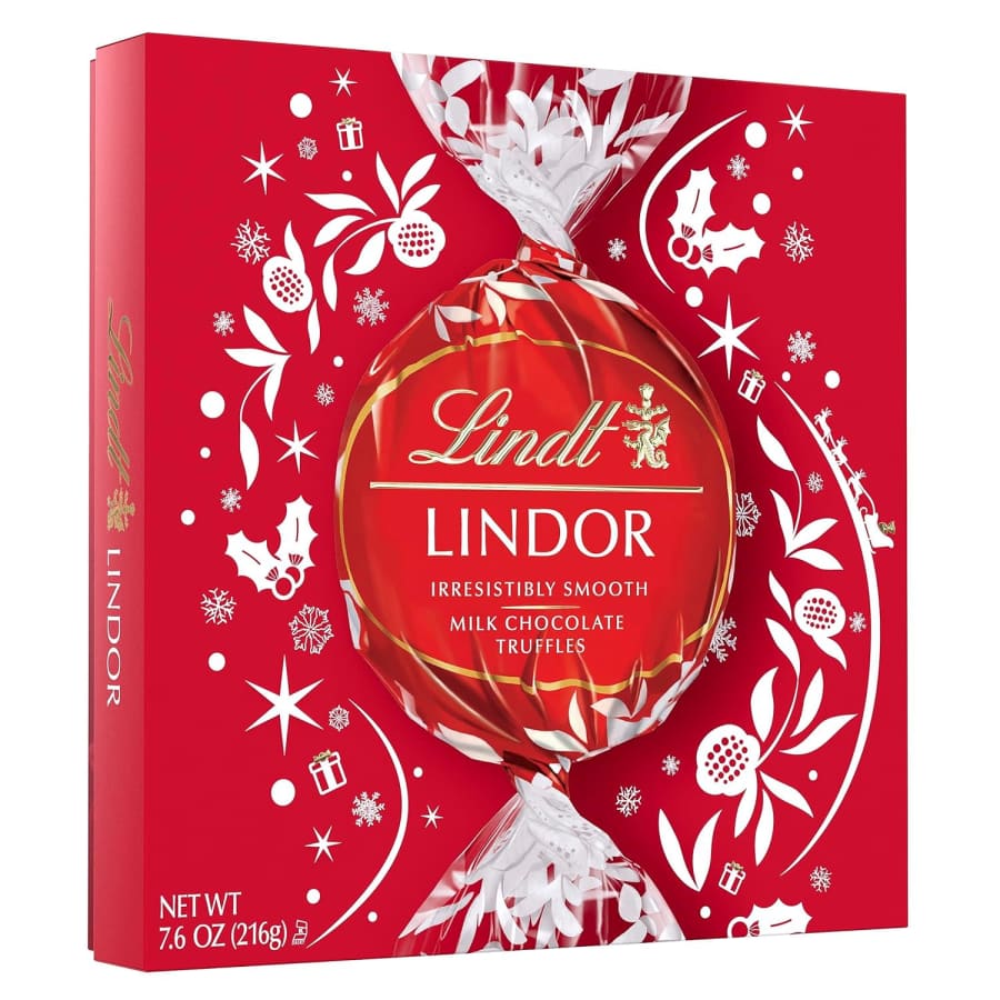 Lindt LINDOR Holiday Milk Chocolate Candy Gift Box for $9 Lindt LINDOR Holiday Milk Chocolate Candy Gift Box for $9