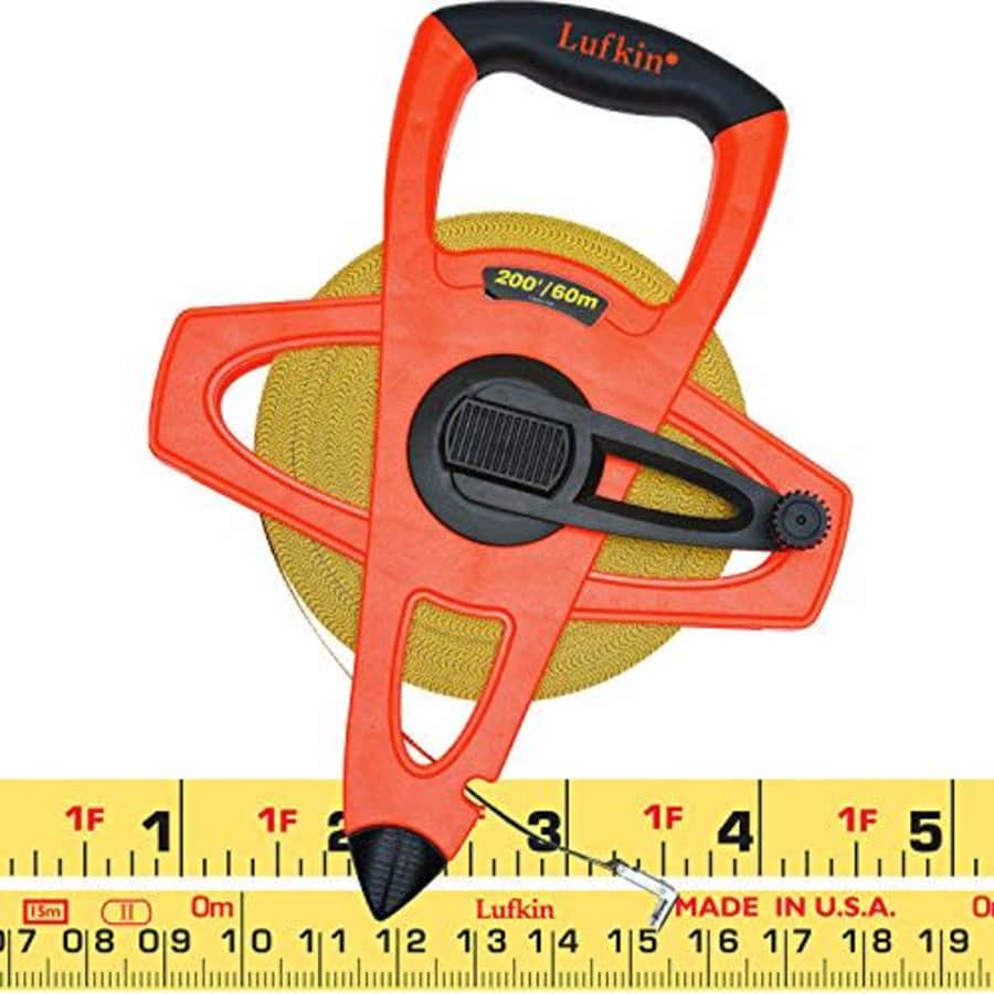 Crescent Lufkin 1/2" x 60m/200' Hi-Viz Orange Fiberglass SAE/Metric Dual Sided Tape Measure - for $38