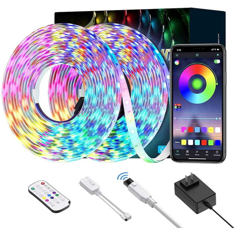 Ltteny 32.8-Ft. RGB LED Strip Lights 2-Pack for $12