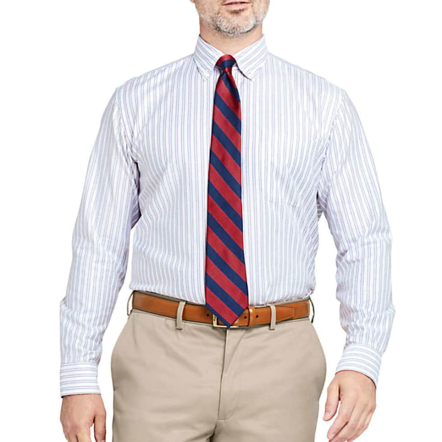 Lands' End Men's Traditional Fit Pattern No Iron Supima Oxford Dress Shirt for $13 Lands' End Men's Traditional Fit Pattern No Iron Supima Oxford Dress Shirt for $13
