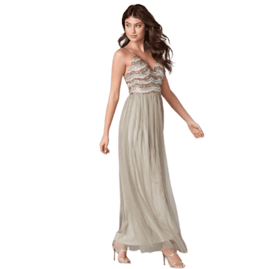 Venus Women's Embellished Mesh Long Dress for $30