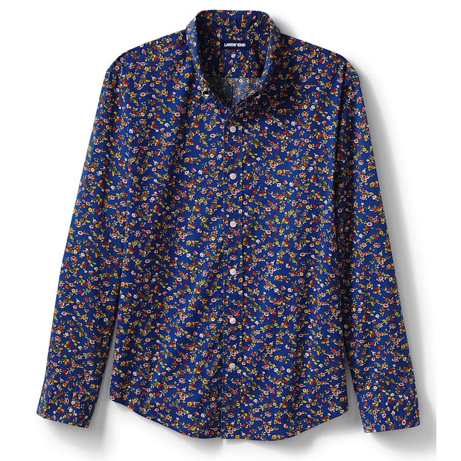 Lands' End Men's Tailored Fit Essential Lightweight Poplin Shirt for $8