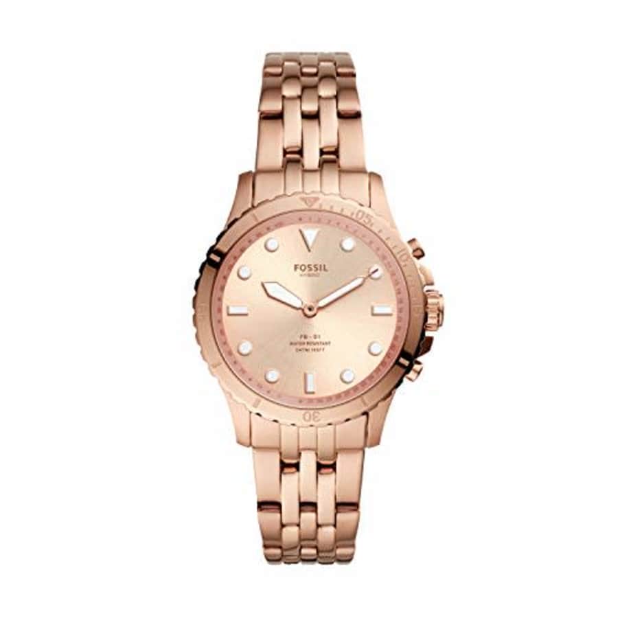 Fossil Women's FB-01 Stainless Steel Hybrid Smartwatch, Color: Rose Gold (Model: FTW5070) for $99